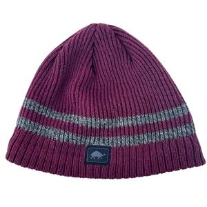 Turtle Fur Burgundy and Gray Wool Blend Beanie‎ - Unisex - Small / Medium